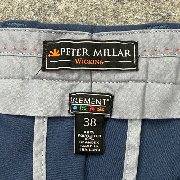 Peter Millar Shorts Men 38 Blue 9" Performance Golf Wicking Stretch - Picture 6 of 14